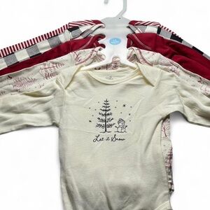 Cream 'Let It Snow' Long Sleeve Baby Onesie